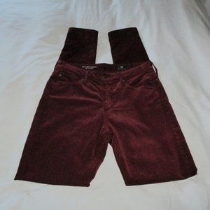 ADRIANO GOLDSCHMIED Maroon Stretch Velvet Skinny Jeans